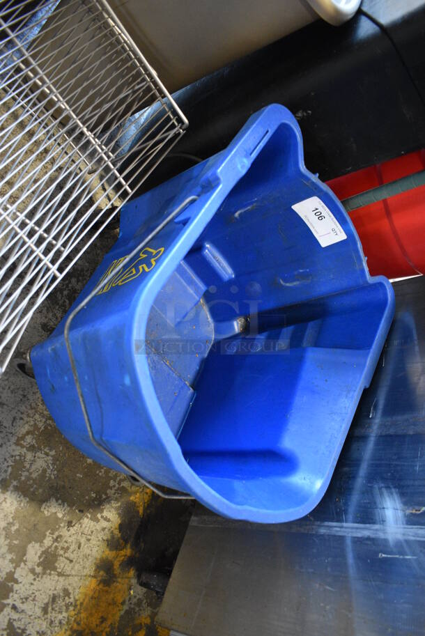 Blue Poly Mop Bucket on Commercial Casters. 18x22x16 - Image 3 of 4