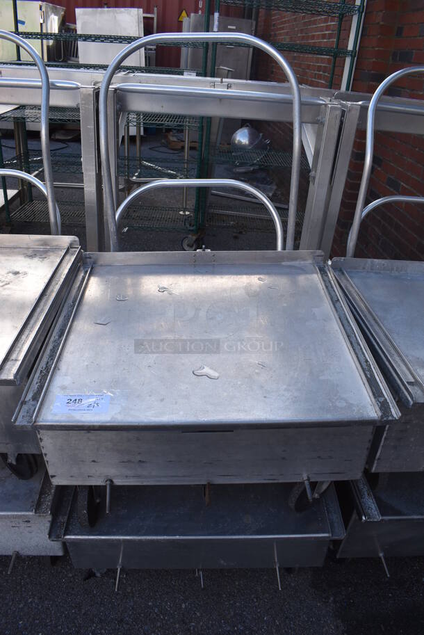 2 Metal Commercial Dollies w/ Push Handle on Commercial Casters. 27x27x40. 2 Times Your Bid!