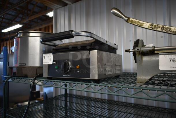 Galaxy P60S Stainless Steel Commercial Countertop Panini Press. 120 Volts, 1 Phase. Tested and Working!  - Image 3 of 6