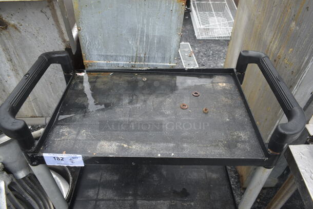 Black Poly 3 Tier Cart w/ Push Handles on Commercial Casters. - Image 3 of 5