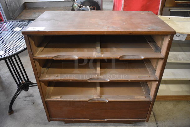 Wooden Dresser. Missing Drawers. 34x18.5x35