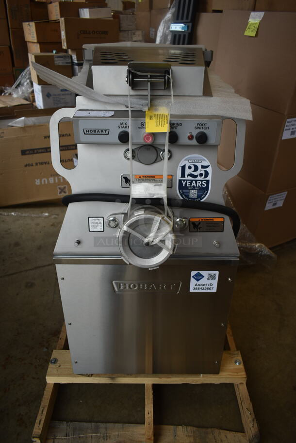 BRAND NEW! 2022 Hobart MG2032 Metal Commercial Floor Style Electric Powered Meat Mixer Grinder. 208 Volts, 3 Phase. - Image 3 of 12