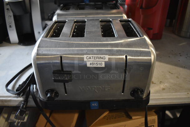 4 Waring Stainless Steel Countertop 4 Slot Toasters. 12x11x8. 4 Times Your Bid!