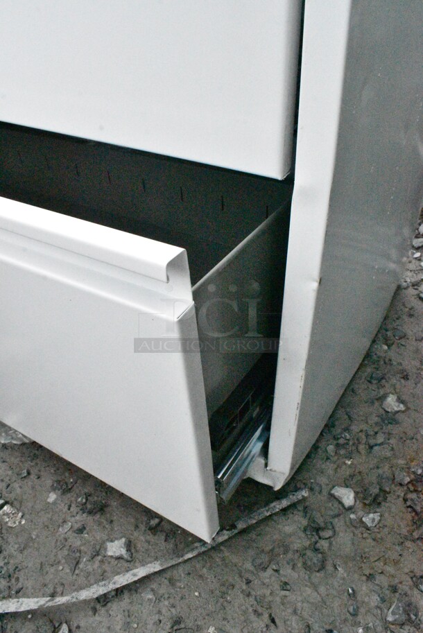 BRAND NEW SCRATCH AND DENT! White Metal 2 Drawer Filing Cabinet.  - Image 5 of 7