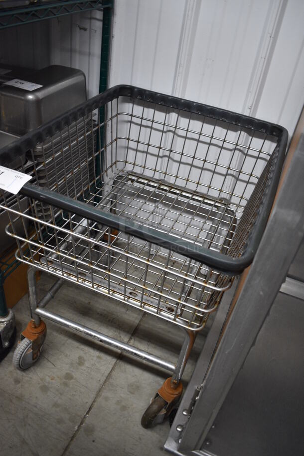 Metal Portable Basket on Commercial Casters. 22x27x27 - Image 2 of 3