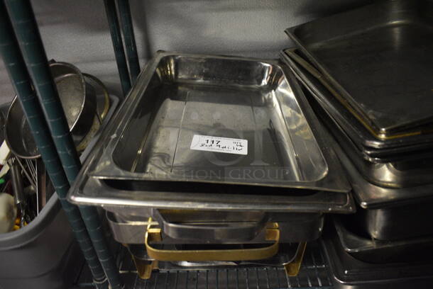 ALL ONE MONEY! Lot of 3 Chafing Dishes, 9 Drop Ins and 11 Lids. Includes 24x14x10. (kitchen) - Image 3 of 4