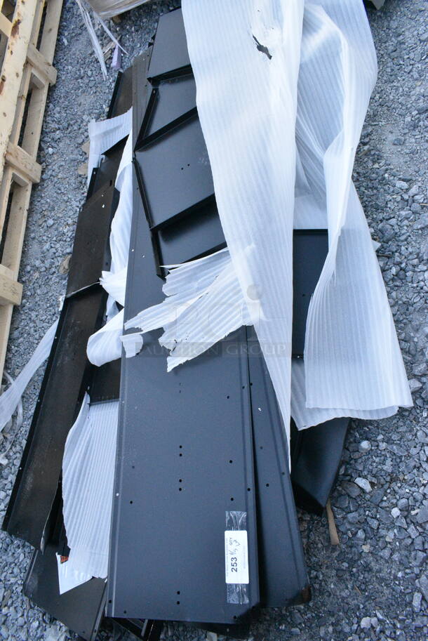 BRAND NEW SCRATCH AND DENT! Lot of Black Metal Pieces to New Locker System - Image 1 of 3