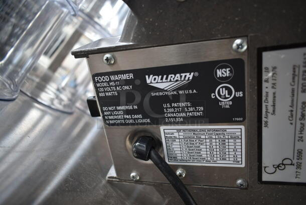 Vollrath HS-11 Stainless Steel Commercial Countertop Electric Powered Soup Kettle Food Warmer w/ Lid. No Drop In. 115 Volts, 1 Phase. Tested and Working! - Image 5 of 5