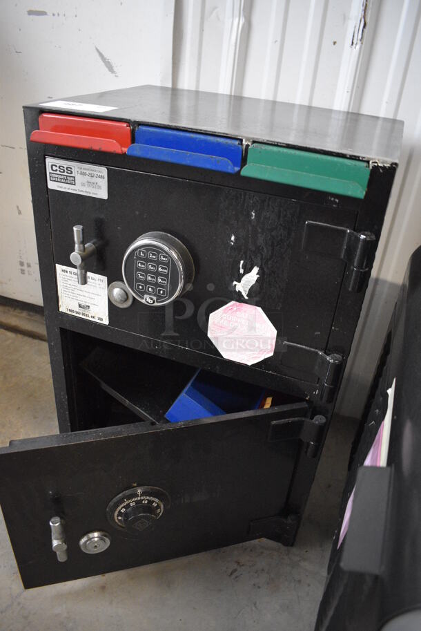 Corporate Safe Specialists Black Metal 2 Compartment Safe. Does Not Come w/ Combination. 20x16.5x28 - Image 4 of 5