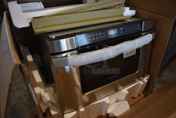 BRAND NEW IN BOX! Sharp KB6524PSY Insight Pro Stainless Steel Drawer Microwave. 24x26x16 - Image 2 of 7
