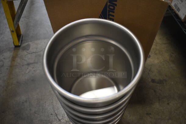 6 BRAND NEW IN BOX! Vollrath Stainless Steel Cylindrical Drop In Bins. 7.5x7.5x8. 6 Times Your Bid! - Image 3 of 4