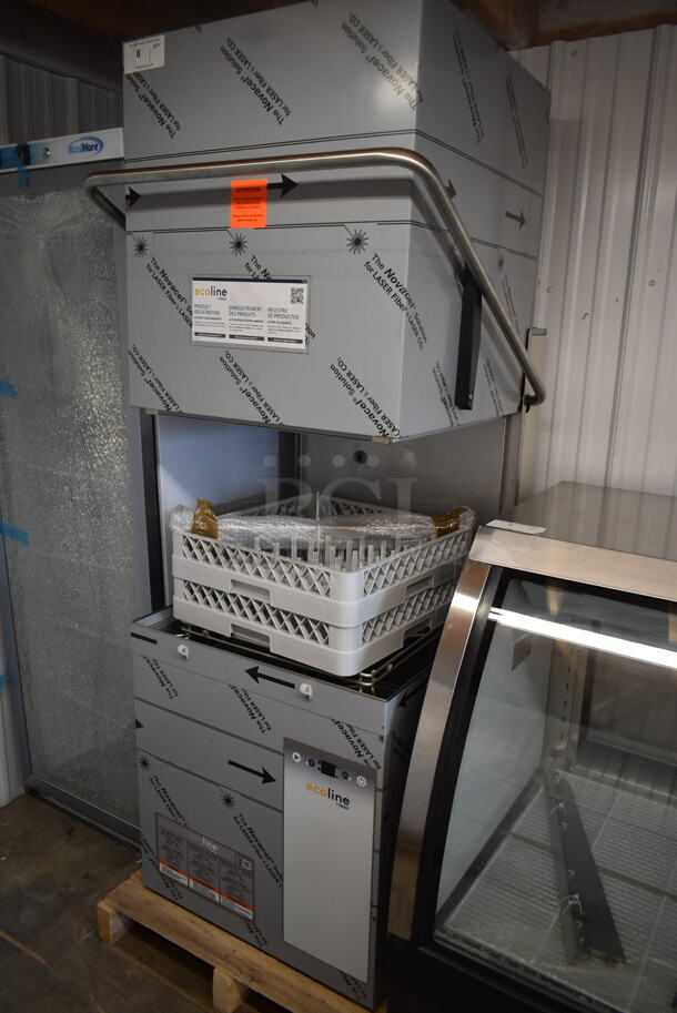 BRAND NEW SCRATCH AND DENT! 2022 Hobart Ecoline EDH-1 Stainless Steel Commercial Straight Pass Through Hi Temp High Temperature Dishwasher w/ Booster Heater. 208-240 Volts, 3 Phase. - Image 8 of 12