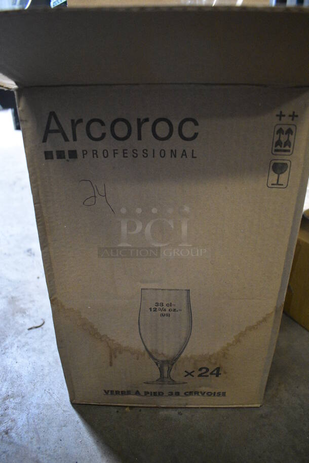24 BRAND NEW IN BOX! Arcoroc Footed Beverage Glasses. 3x3x7. 24 Times Your Bid! - Image 3 of 3