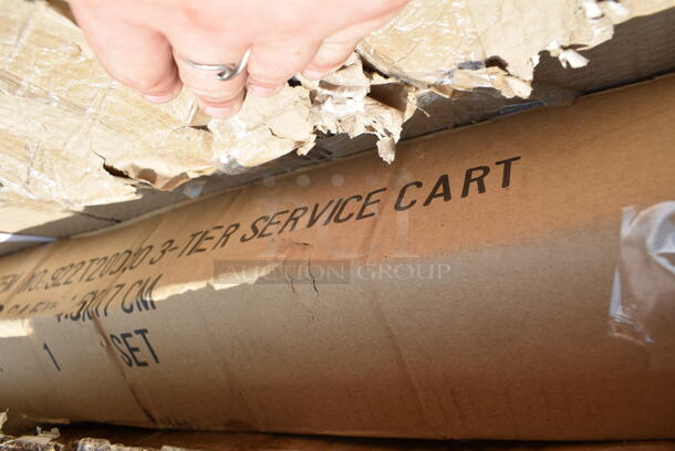 BRAND NEW SCRATCH AND DENT! Choice 922T20030 33 3/4" x 21" x 37" Knocked Down 24 Gauge Stainless Steel 3 Shelf Utility Cart. May Be Missing Pieces. - Image 3 of 3