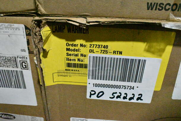 3 BRAND NEW IN BOX! Hatco DL-725-RTN 69 1/2" Ceiling Mount Heat Lamp w/ Retractable Cord - Lower Switch, Bold Black. 120 Volts, 1 Phase. 3 Times Your Bid!  - Image 5 of 5