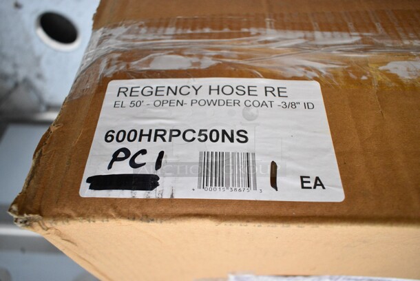 BRAND NEW SCRATCH AND DENT! Regency 600HRPC50NS Open Powder-Coated Steel Hose Reel with 50' Hose - Image 4 of 4