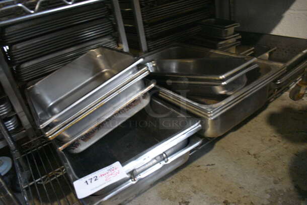 ALL ONE MONEY! Lot of 25 Various Stainless Steel Drop In Bins. Includes 1/1x4