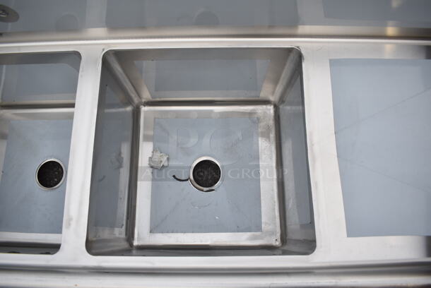 BRAND NEW SCRATCH AND DENT! Regency 600S31818224 Stainless Steel 3 Bay Sink w/ Dual Drain Boards. No Legs. - Image 5 of 9