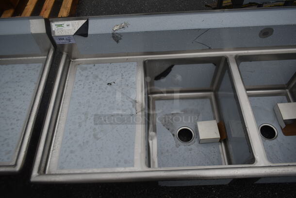 BRAND NEW SCRATCH AND DENT! Regency 600S31824218 Stainless Steel Commercial 3 Bay Sink w/ Dual Drain Boards. Bays 18x24. Drain Boards 16x25 - Image 2 of 4