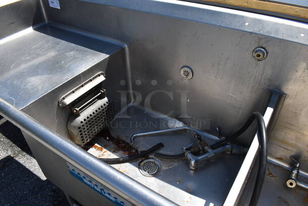Stainless Steel Commercial 3 Bay Power Soak Sink w/ Dual Drainboards. 150x30x44. Bays 30x26x15. Drainboards 27x26x2 - Image 6 of 12