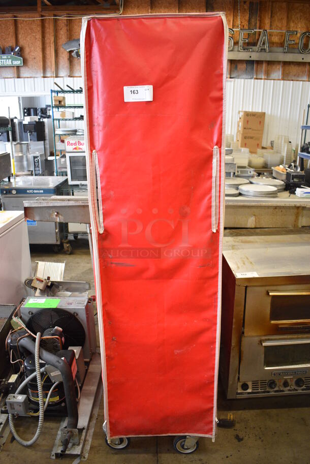 Chrome Finish 7 Tier Shelving Unit w/ Red Cover on Commercial Casters. BUYER MUST DISMANTLE. PCI CANNOT DISMANTLE FOR SHIPPING. PLEASE CONSIDER FREIGHT CHARGES. 18x36x76 - Image 4 of 4