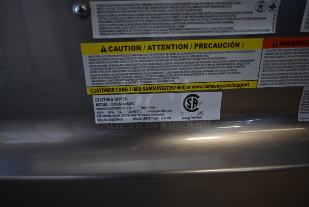 BRAND NEW SCRATCH AND DENT! 2022 Samsung DVG52A5500C Metal Floor Style Gas Powered Front Load Dryer. 120 Volts, 1 Phase. 20,000 BTU. - Image 5 of 5