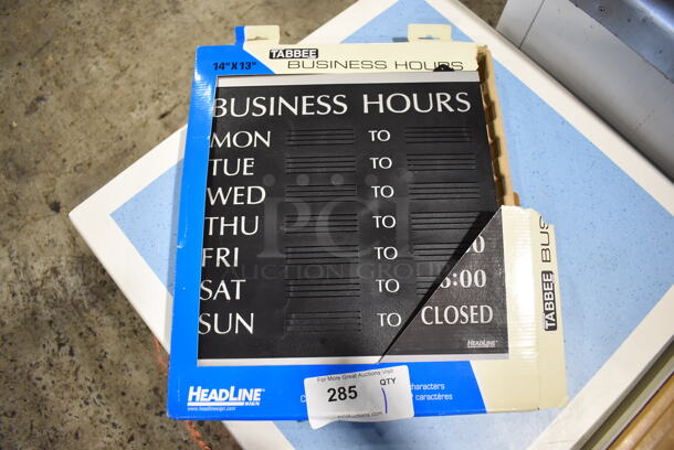 BRAND NEW IN BOX! Tabbee Business Hours Sign. 14x1x17