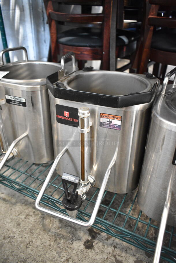 3 Stainless Steel Coffee Satellite Servers. 2 Missing Lids. 3 Times Your Bid!  - Image 3 of 7