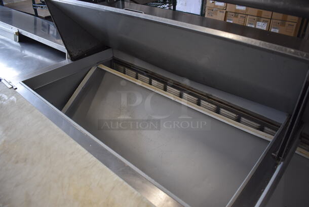 Beverage Air SPE72-30M Stainless Steel Commercial Sandwich Salad Prep Table Bain Marie Mega Top on Commercial Casters w/ 2 Tier Over Shelf. 115 Volts, 1 Phase. 72x38x56. Tested and Working! - Image 5 of 10