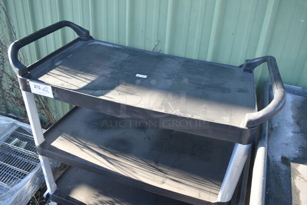 Black Poly 3 Tier Cart on Commercial Casters. 40x20x38 - Image 4 of 4