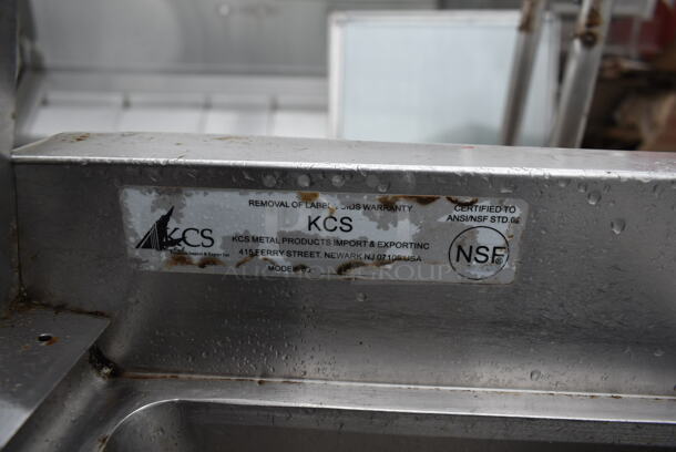 Stainless Steel Commercial 3 Bay Bar Sink w/ Right Side Drain Board. Bays 10x14. Drain Boards 11x15 - Image 4 of 6