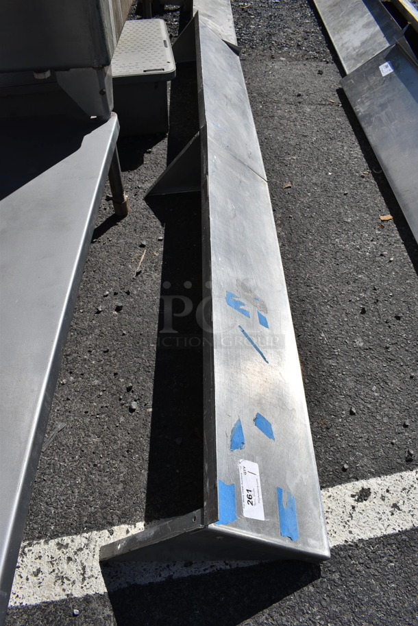 Metal Shelf w/ Wall Mount Brackets. 97x12x14 - Image 2 of 2