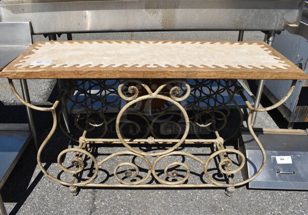 Wooden Countertop on Metal Frame. 58x20x34