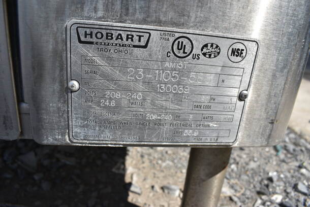 Hobart AM15T Stainless Steel Commercial Straight Pass Through Dishwasher. 208-240 Volts, 3 Phase. 30x28x68 - Image 3 of 7