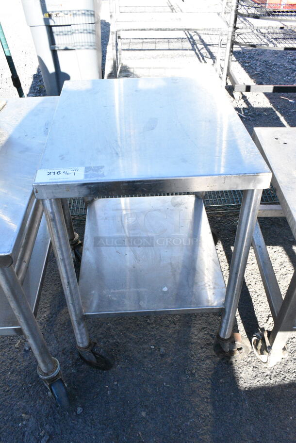 Metal Commercial Table on Commercial Casters.  - Image 1 of 3