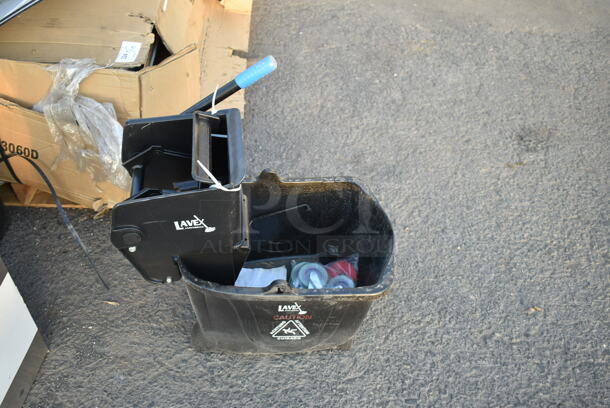 Lavex Black Poly Mop Bucket w/ Wringing Attachment. Comes w/ Casters. - Image 3 of 7