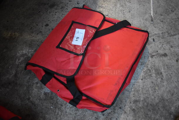 Choice Red Insulated Pizza Carrying Bag. 17x17x6 - Image 2 of 3