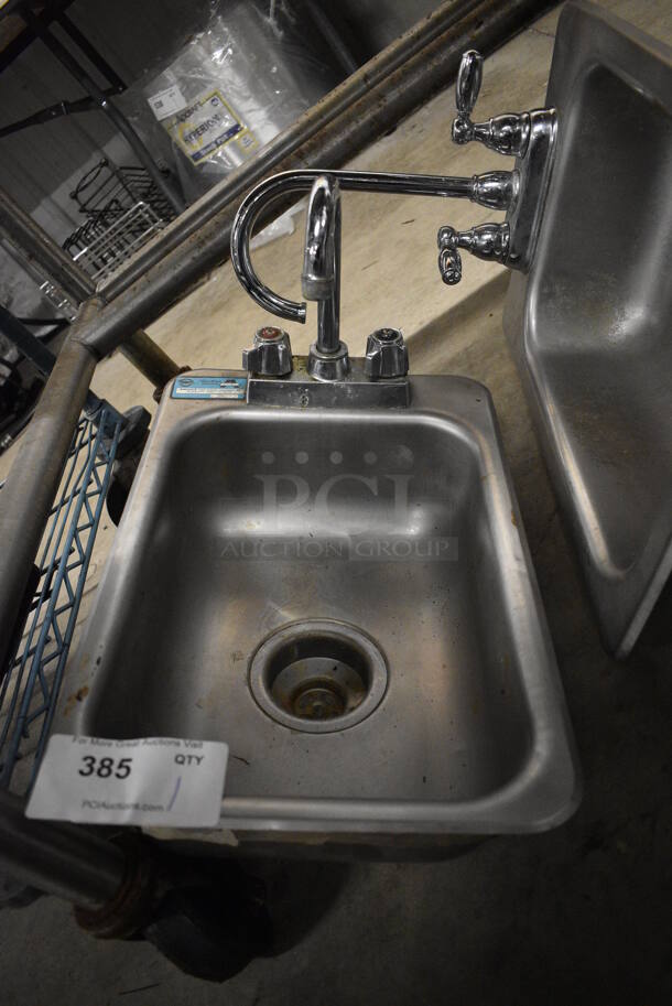 Stainless Steel Single Bay Drop In Sink w/ Faucet and Handles. 13x19x16
