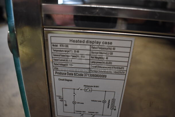 RTR-120L Commercial Stainless Steel Electric Heated Display Case With Steel Shelves. 110V. Tested and Working! - Image 5 of 5