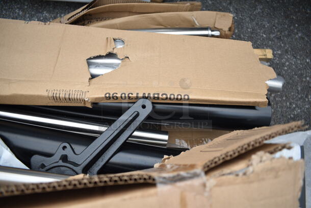 6 BRAND NEW SCRATCH AND DENT! Items Including Chrome Finish Wire Shelves, Metal Legs, Brown Paper Bags, 164TCB3048D Connector Bars, 600CBWT3096 Regency Cross Brace for 30" x 96" Work Tables and Table Base Columns. 6 Times Your Bid! - Image 6 of 8
