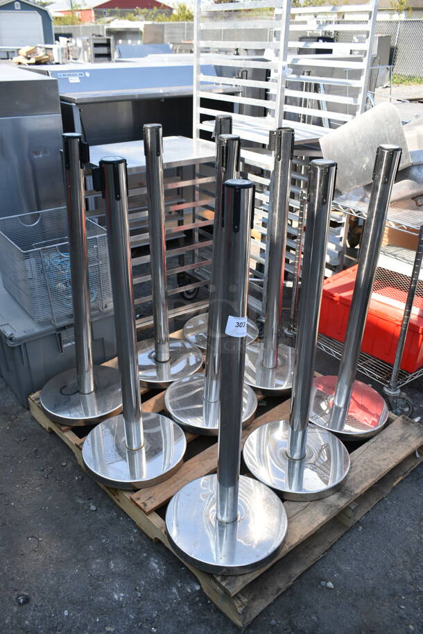 PALLET LOT of 12 Hubert Pathways Metal Stanchion. 12 Times Your Bid!  - Image 1 of 5