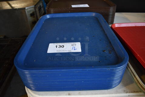 16 Blue Poly Trays. 16.5x12x0.5. 16 Times Your Bid!
