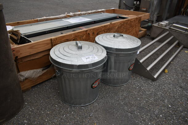 2 Metal Trash Cans w/ Lid. 2 Times Your Bid! - Image 2 of 4