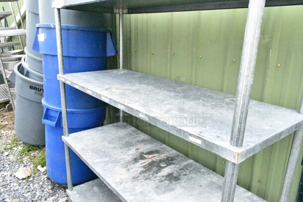 Metal 4 Tier Shelving Unit. BUYER MUST DISMANTLE. PCI CANNOT DISMANTLE FOR SHIPPING. PLEASE CONSIDER FREIGHT CHARGES.
 - Image 2 of 2