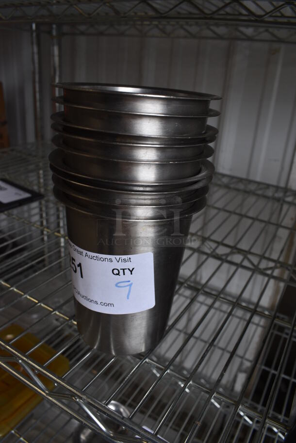 9 Stainless Steel Cups. 4.5x4.5x5. 9 Times Your Bid! - Image 2 of 2