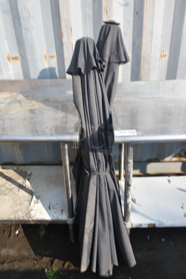2 Black Patio Umbrellas. 2 Times Your Bid! - Image 1 of 5