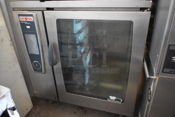 2 2013 Rational Stainless Steel Commercial Combitherm Self Cooking Center Convection Ovens on Commercial Casters. Top Model: SCC WE 62. Bottom Model: SCC WE 102. 480 Volts, 3 Phase. 2 Times Your Bid! - Image 3 of 11