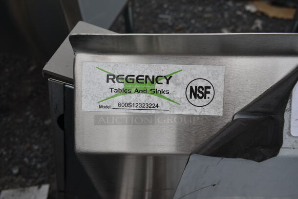 BRAND NEW SCRATCH AND DENT! Regency 600S12323224 Stainless Steel Commercial Single Bay Sink w/ Dual Drain Boards. No Legs. - Image 5 of 7
