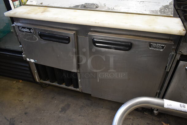2015 Leader LM48 S/C Stainless Steel Commercial Sandwich Salad Prep Table Bain Marie Mega Top on Commercial Casters. 115 Volts, 1 Phase.  Tested and Working! - Image 3 of 7