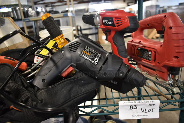 ALL ONE MONEY! Lot of Various Items Including Tool Bag, Skil 4295 Saw, Black & Decker LPS7000 Saw, 3/8" Variable Speed Reversible Drill and Cordless Drill  - Image 10 of 12